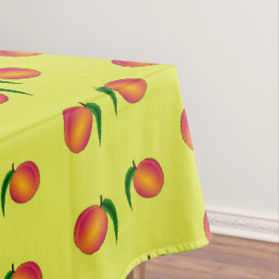 Nappe Pêcher le motif de fruits sur le jaune