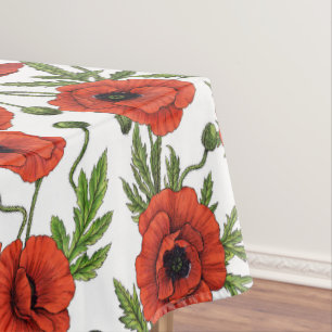 Nappe Pépites, rouge et vert sur blanc