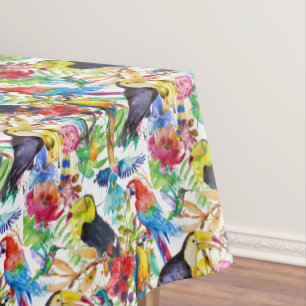 Nappe Perroquets colorés 2 d'aquarelle
