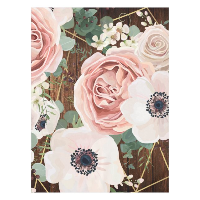Nappe personnalisée Jardin géométrique Rose Grange (Devant)