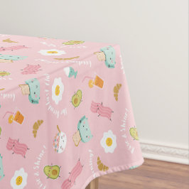 Nappe Petit déjeuner mignon avec toast, bacon et oeufs s