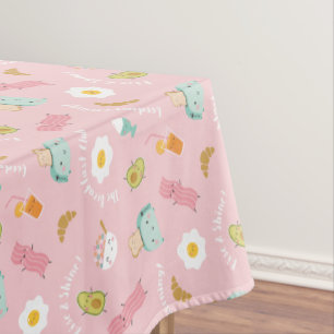 Nappe Petit déjeuner mignon avec toast, bacon et oeufs s