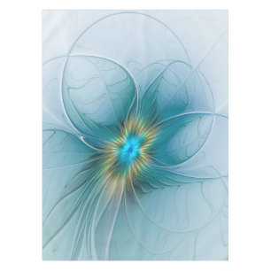 Nappe Petite Beauté Moderne Bleu Or Fractal Art Flower