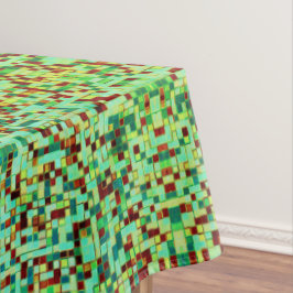 Nappe Petits carrés ou carreaux vert et orange flou