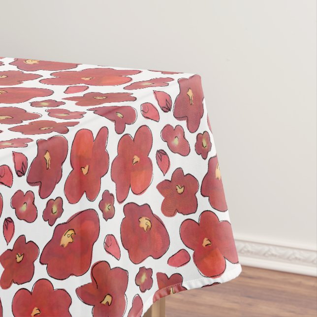 Nappe Photos de couleur rouge Aquarelle design floral (In Situ)