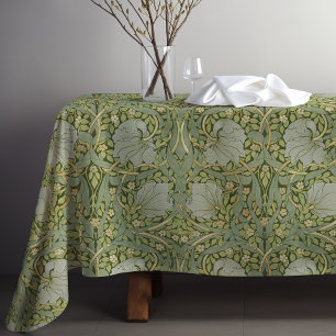 Nappe Pimpernel William Morris Motif d'or vert