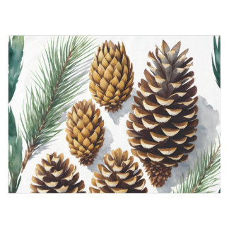 Nappe Pine Cones Aquarelle Art botanique