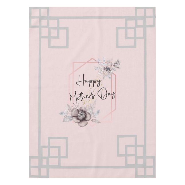 Nappe Pink and Grey Blue Purple Floral Mother's Day (Devant)