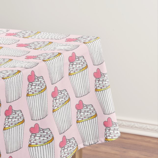 Nappe Pink Heart Love Cupcake Fête des mariées Anniversa (In Situ)