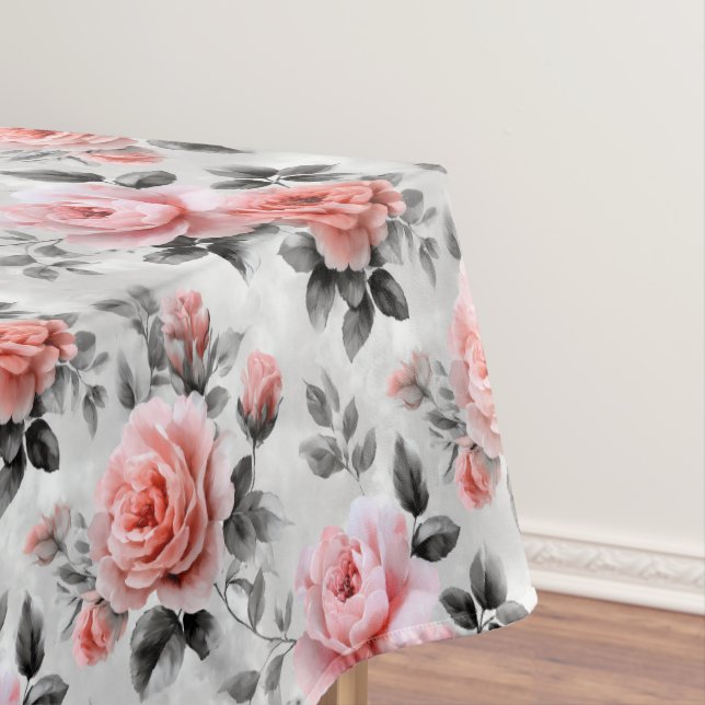 Nappe Pink Roses On Gray  (In Situ)