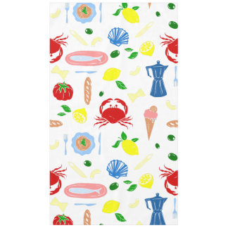 Nappe pique-nique méditerranéen fruits de mer crabe