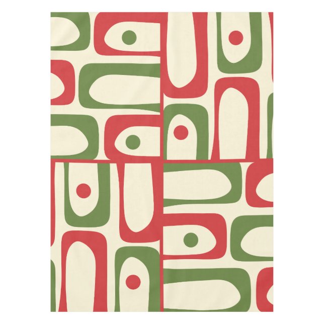 Nappe Piquet moderne du milieu du siècle Noël Rouge et V (Devant)
