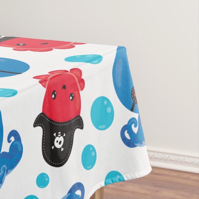 Nappe Pirate Octopus, Motif de pieuvre, Animaux de mer (In Situ)