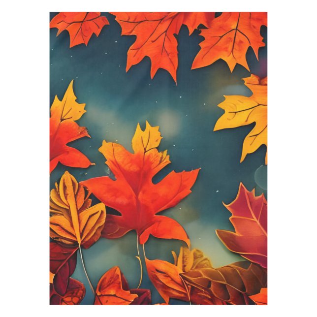 Nappe Pittoresque Rustique Feuille d'érable d'automne (Devant)