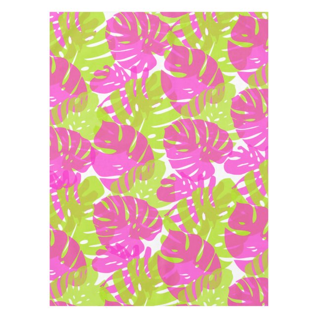 Nappe PixDezines Monstera/Neon rose/Lime/do-it-yourself  (Devant)