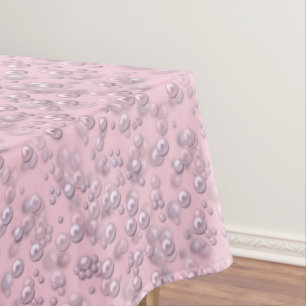 Nappe Placers de perles blanches roses sur velours rose