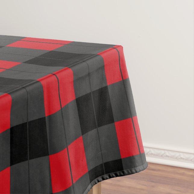 Nappe Plaid rouge et gris noir Checkered (In Situ)