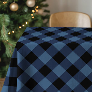 Nappe Plaid rustique de buffle noir et bleu