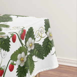 Nappe Plante de fraise rétro avec tourbillons dorés