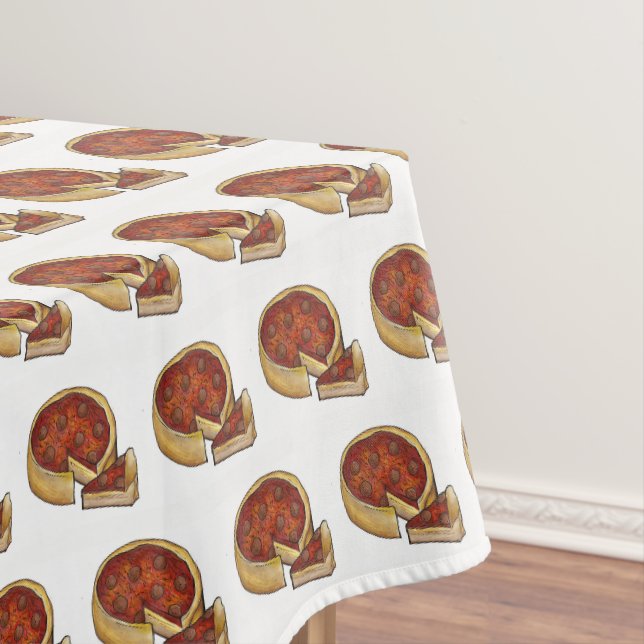 Nappe Plat de style Chicago Pepperoni Pizza Foodie (In Situ)