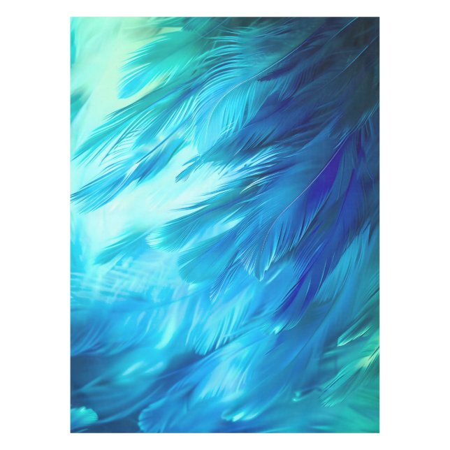 Nappe Plume Abstrait Bleu Vert (Devant)