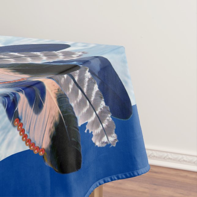 Nappe Plumes de couleur bleu-perroquet exotique (In Situ)