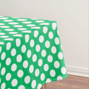 Nappe Pointe motif blanc vert carrelé