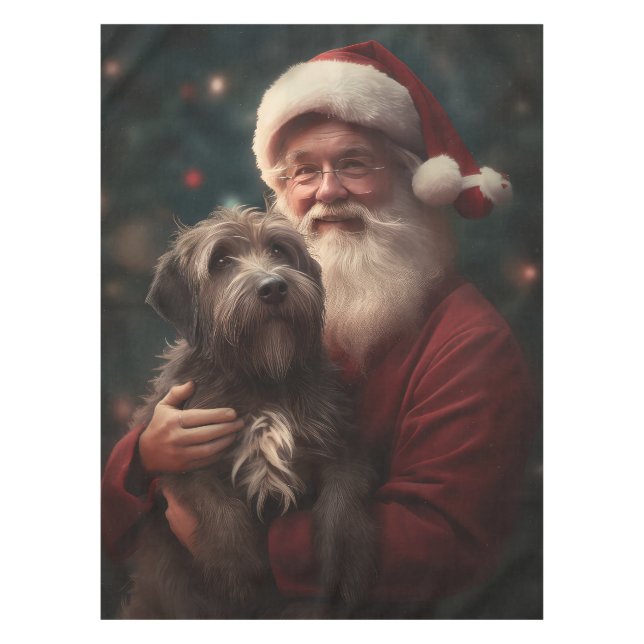 Nappe Pointeur à poils durs Griffon Noël du Père Noël (Devant)