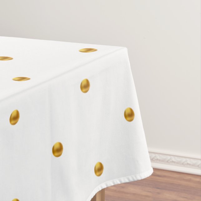 Nappe Points dorés élégants sur fond blanc (In Situ)