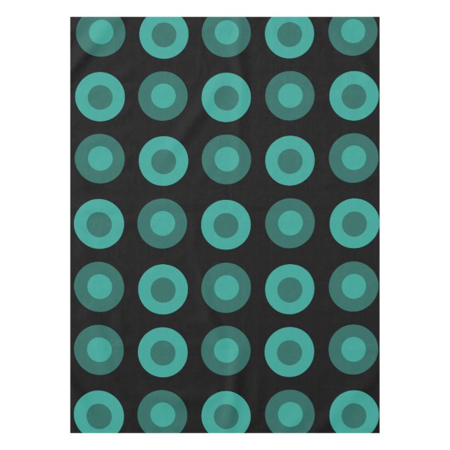 Nappe Points MiSiècle Rétro Turquoise noir (Devant)