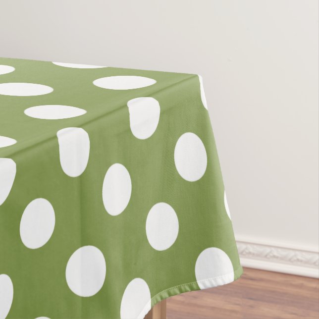 Nappe Pois blanc sur le vert olive (In Situ)
