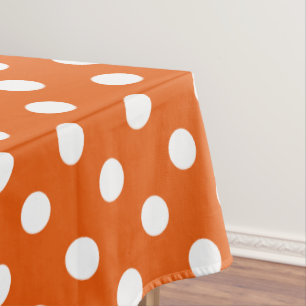 Nappe Pois blancs sur la tangerine sauvage