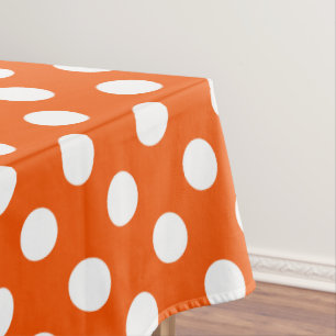 Nappe pois blancs sur orange