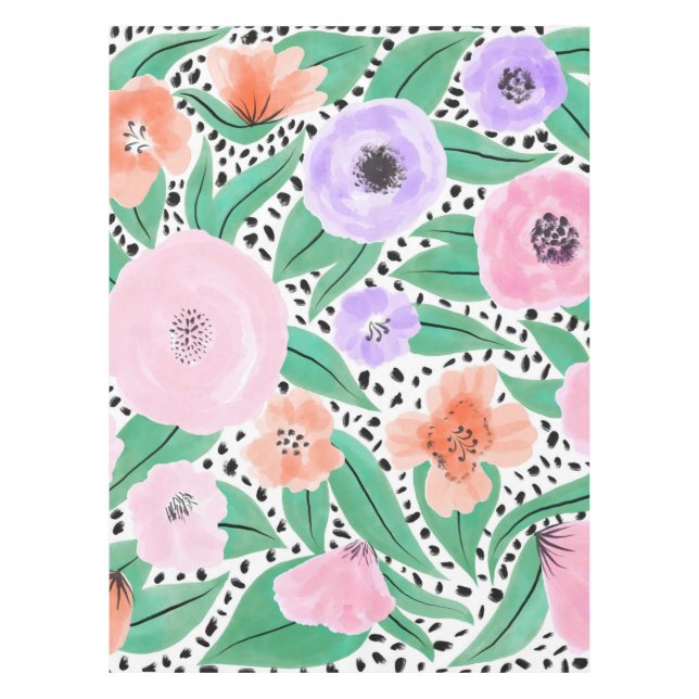 Nappe Pois d'aquarelle rouge violet (Devant)