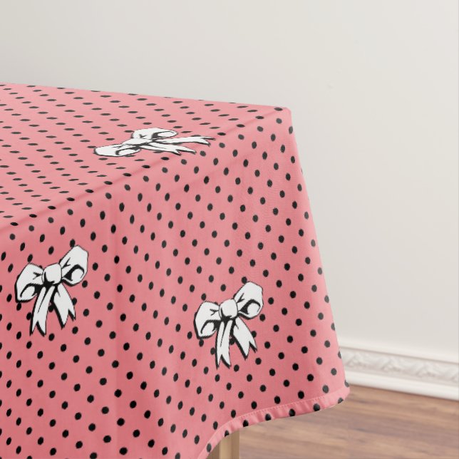 Nappe Pois et vaches rose noir blanc style rétro (In Situ)
