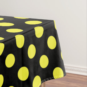 Nappe Pois jaunes sur fond noir