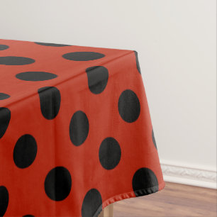 Nappe pois noirs en rouge