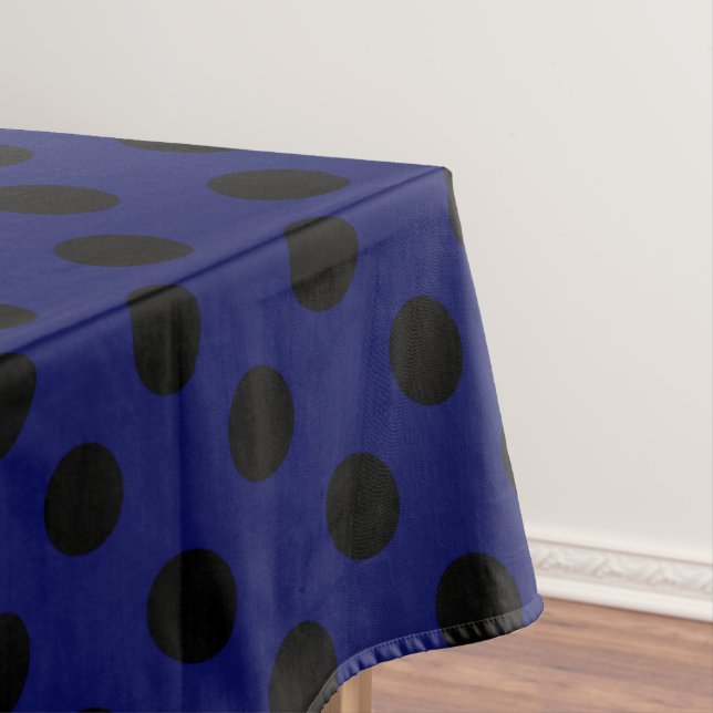 Nappe Pois noirs sur bleu marine (In Situ)