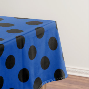 Nappe Pois noirs sur bleu royal