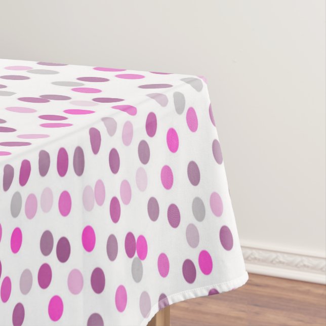 Nappe Pois rose classique sur blanc (In Situ)