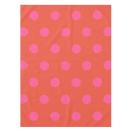 Nappe Pois rose et rouge orange monogrammé