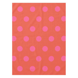 Nappe Pois rose et rouge orange monogrammé