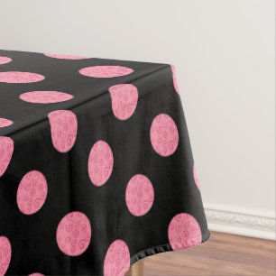 Nappe Pois rose tourbillonnant sur l'arrière - plan noi