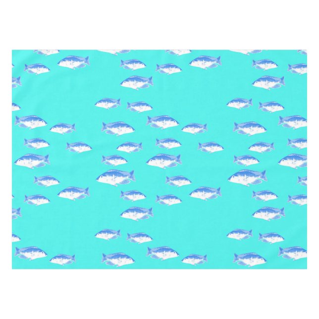 Nappe Poisson bleu turquoise (Devant (Horizontal))