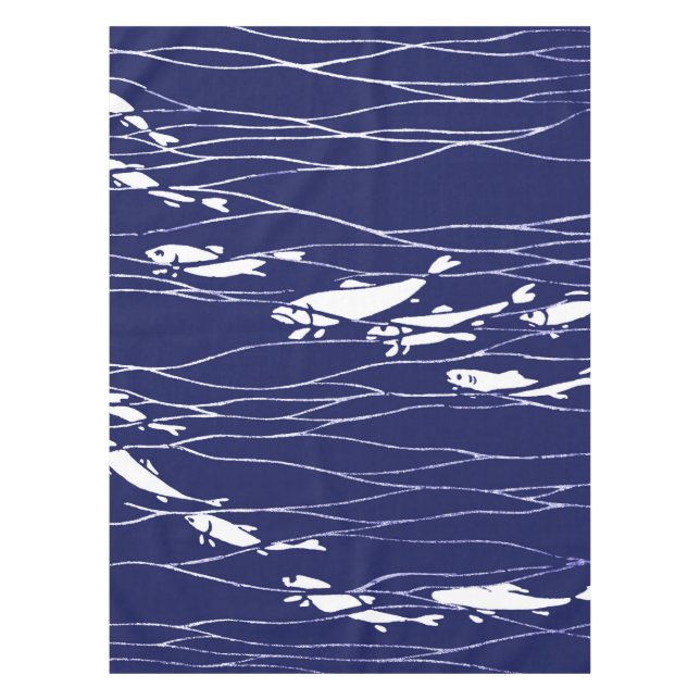 Nappe Poissons nageant sous l'eau le bleu (Devant)