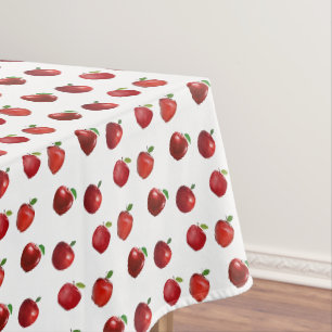Nappe Pommes rouges sur fond blanc