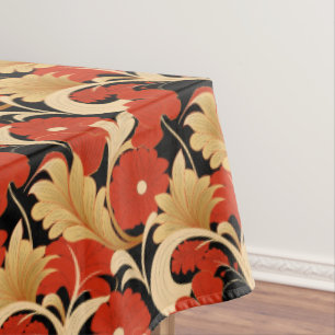 Nappe Poppies rouges Art déco