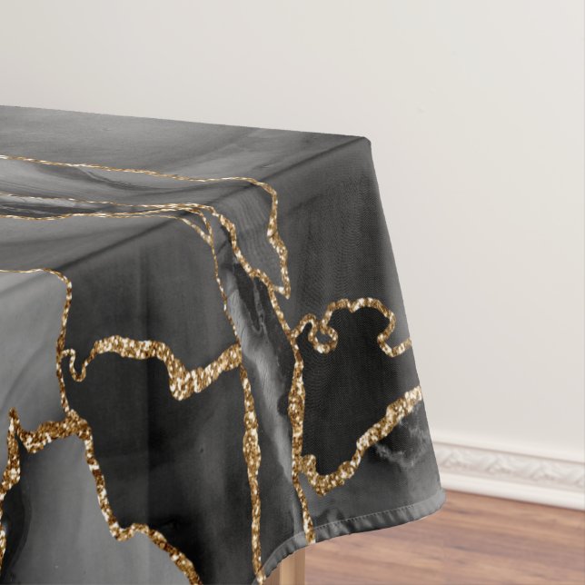 Nappe Porte de parties scintillant noir et or (In Situ)
