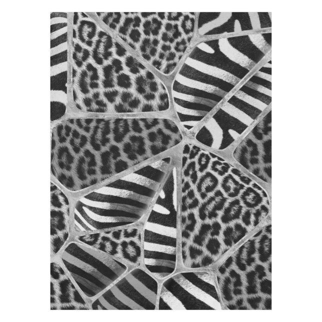 Nappe Poster de animal - Leopard et Zebra - argent (Devant)