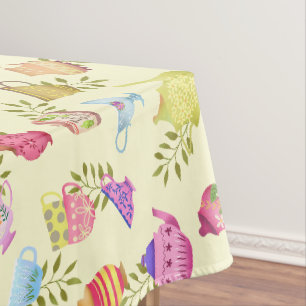 Nappe Pots de thé et tasses Jaune